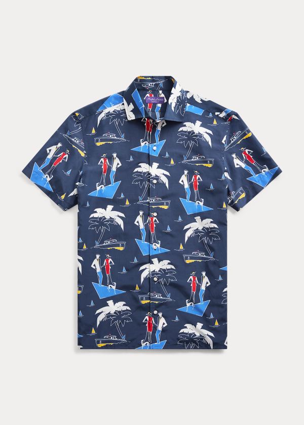 Men's Ralph Lauren Riviera-Print Shirts | 750481WGB